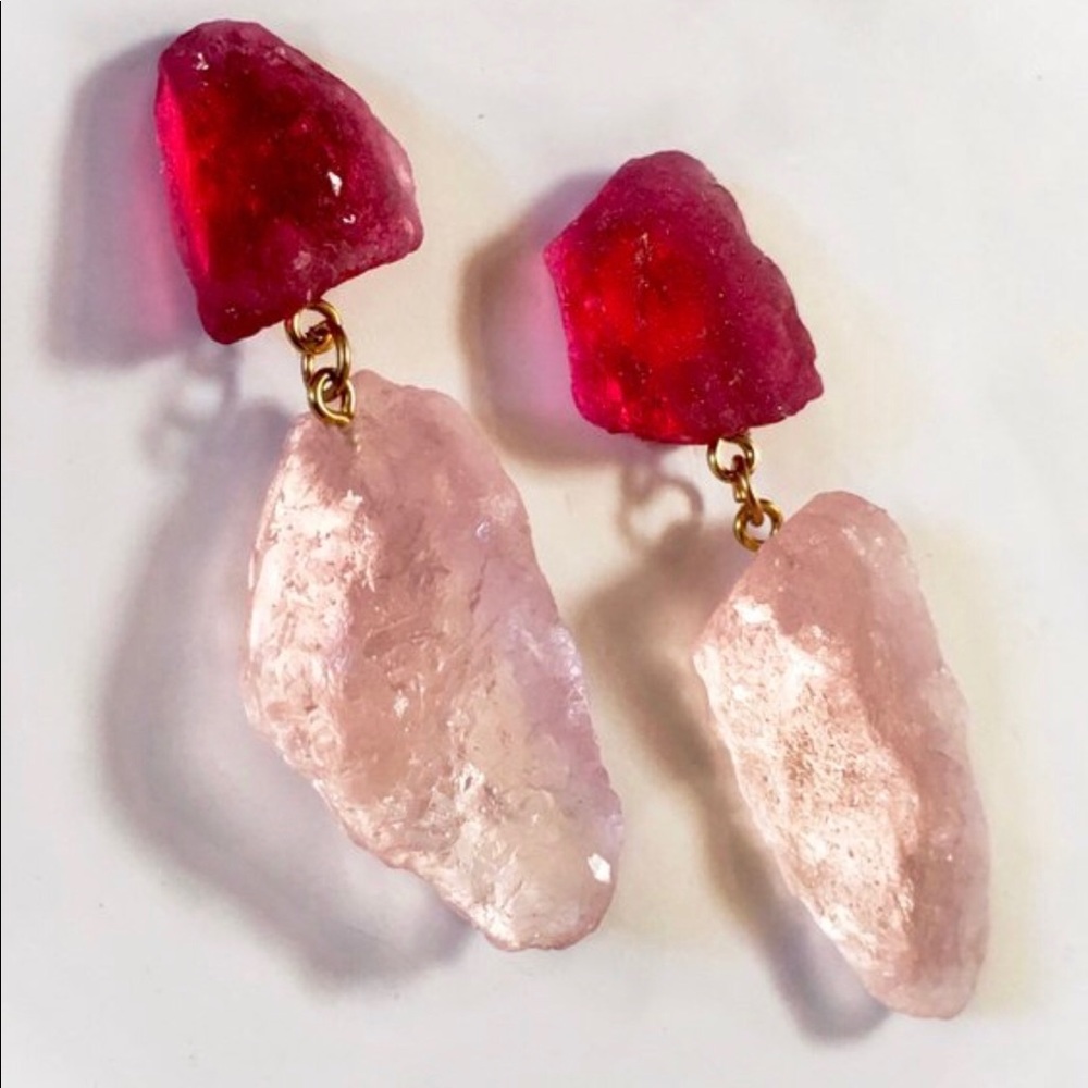 Luminous resin earrings-pinks
